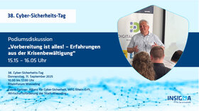 Ankündigungsbild zum 38. Cyber-Sicherheits-Tag mit INSIGMA