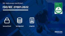 ISO/IEC 27001:2022 Zertifizierung für die Informationssicherheit des IT-Unternehmens INSIGMA